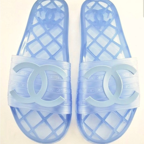 CHANEL Shoes Authentic Chanel Iconic Rare Glossy Cc Logo Pvc Jelly